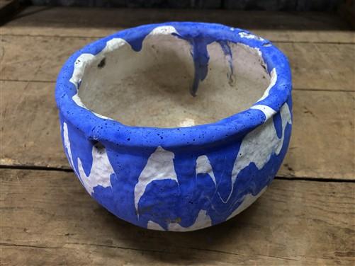 Ozark pottery planter - Ozark Roadside Tourist Pottery, Blue Drip Hanging Pot Planter, Horrine Style D, by The Old Grainer...