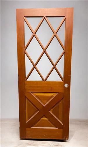 Vintage Exterior Single Door (31.75x78.5) 12 Pane Glass European Door, A1