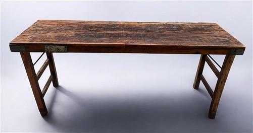 Rustic Folding Table (68.25x21.75) Reclaimed Wood Dining, Kitchen Island B105