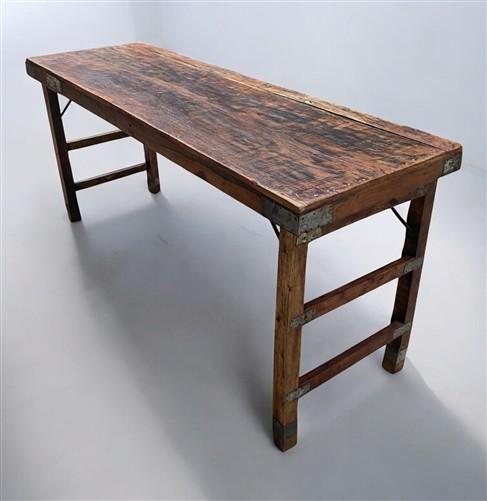 Rustic Folding Table (68.25x21.75) Reclaimed Wood Dining, Kitchen Island B105