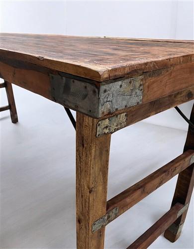 Rustic Folding Table (68.25x21.75) Reclaimed Wood Dining, Kitchen Island B105