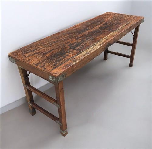 Rustic Folding Table (68.25x21.75) Reclaimed Wood Dining, Kitchen Island B105