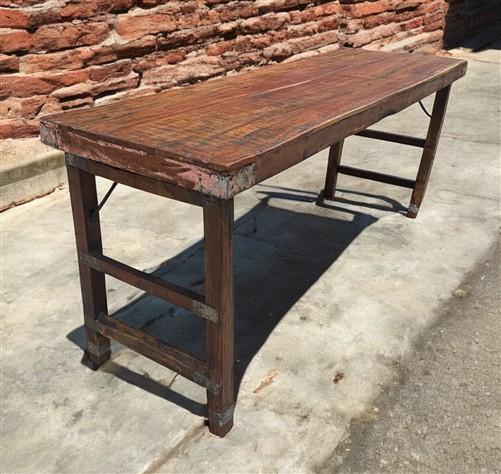 Home & Living > Furniture > Dining Room Furniture > Kitchen & Dining Tables - Rustic Folding Table (68.5x22.5) Reclaimed W...