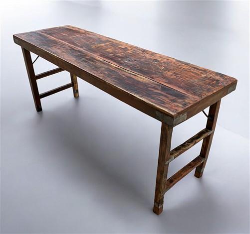 Rustic Folding Table (67.75x22) Reclaimed Wood Dining, Kitchen Island B108