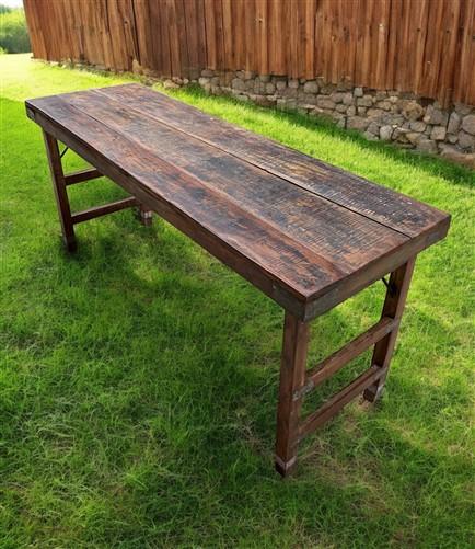 Rustic Folding Table (67.75x21.5) Dining Room Table Kitchen Island Sofa B110