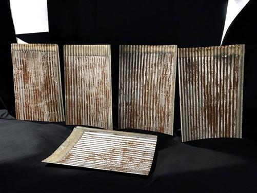 5 Galvanized Tin Sheets, Roof Ceiling Sink Backsplash, Architectural Salvage A35