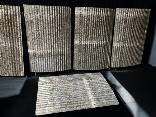 5 Galvanized Tin Sheets, Roof Ceiling Sink Backsplash, Architectural Salvage A35