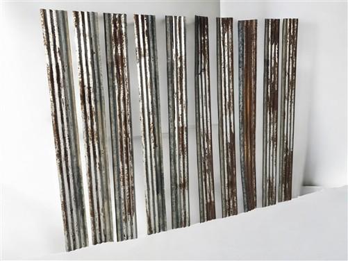 Corrugated tin - 9 Galvanized Tin Strips, Roof Ceiling Sink Backsplash, Architectural Salvage A36 by The Old Grainery (bac...
