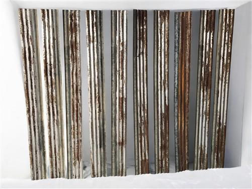 Corrugated tin - 9 Galvanized Tin Strips, Roof Ceiling Sink Backsplash, Architectural Salvage A36 by The Old Grainery (bac...