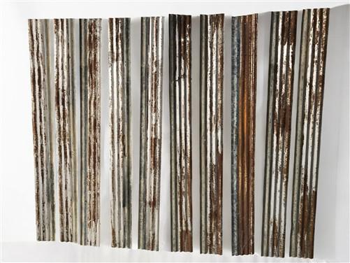 Corrugated tin - 9 Galvanized Tin Strips, Roof Ceiling Sink Backsplash, Architectural Salvage A36 by The Old Grainery (bac...