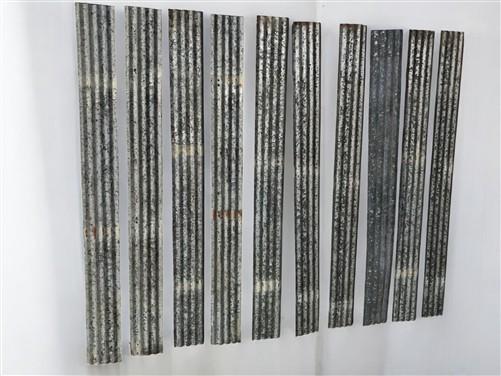Corrugated tin - 9 Galvanized Tin Strips, Roof Ceiling Sink Backsplash, Architectural Salvage A36 by The Old Grainery (bac...