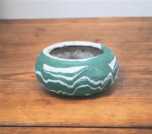 Pottery - Ozark Roadside Tourist Pottery, Green Drip Jardeniere Planter, Horrine Style G by The Old Grainery (americana po...