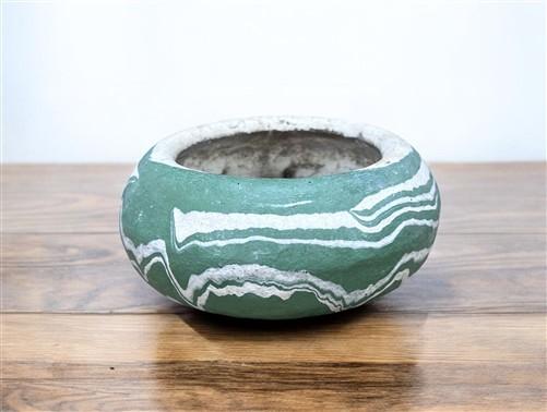 Pottery - Ozark Roadside Tourist Pottery, Green Drip Jardeniere Planter, Horrine Style G by The Old Grainery (americana po...