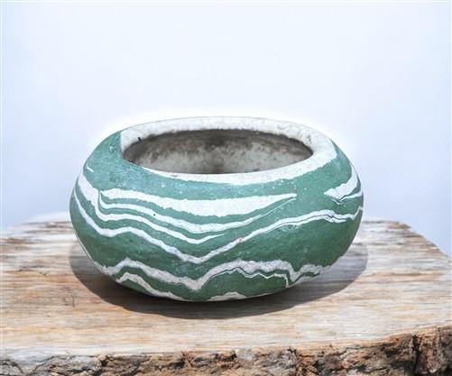 Pottery - Ozark Roadside Tourist Pottery, Green Drip Jardeniere Planter, Horrine Style G by The Old Grainery (americana po...