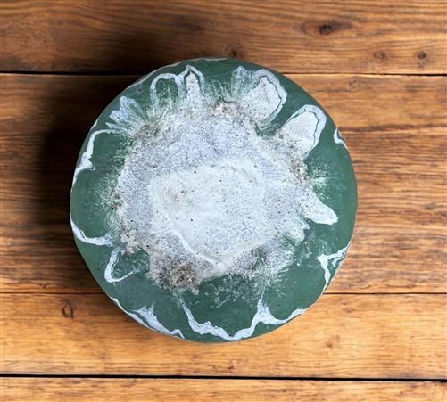 Pottery - Ozark Roadside Tourist Pottery, Green Drip Jardeniere Planter, Horrine Style G by The Old Grainery (americana po...