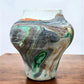 Vase - Nemadji Swirl Art Pottery, Orange Green Brown Matte Ceramic 4 Vase Lot, by The Old Grainery (abstract pottery, amer...