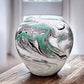 Vase - Nemadji Swirl Art Pottery, Orange Green Brown Matte Ceramic 4 Vase Lot, by The Old Grainery (abstract pottery, amer...