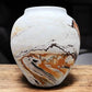 Vase - Nemadji Swirl Art Pottery, Orange Green Brown Matte Ceramic 4 Vase Lot, by The Old Grainery (abstract pottery, amer...