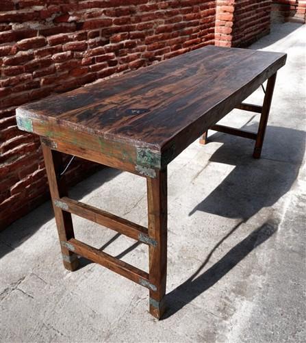 Rustic Folding Table (67.75x21.5) Dining Room Table Kitchen Island Sofa, B120