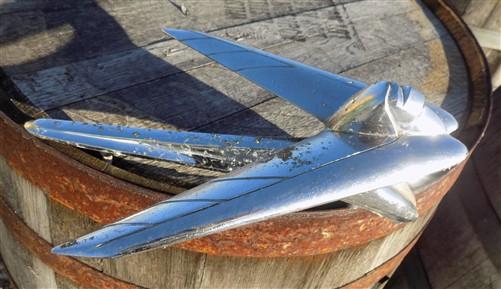 1952 Nash Winged Lady Goddess Chrome Hood Ornament 125407, Vintage Art Deco