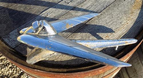 1952 Nash Winged Lady Goddess Chrome Hood Ornament 125407, Vintage Art Deco