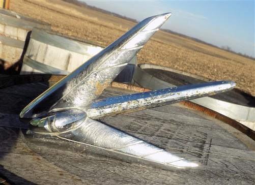 1952 Nash Winged Lady Goddess Chrome Hood Ornament 125407, Vintage Art Deco