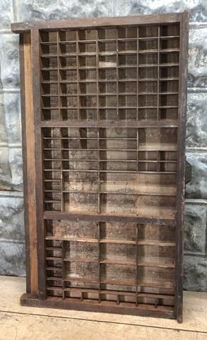 Printer Drawer Wood Block Typeset Tray, Letterpress Thimble Shell Display, A49