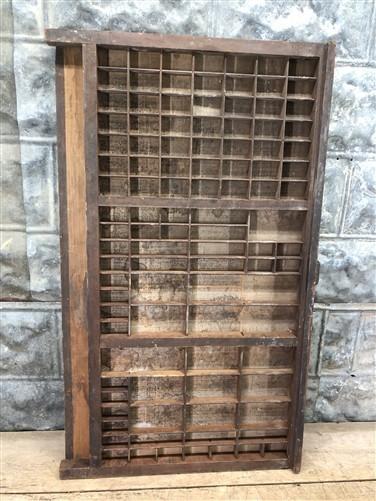 Printer Drawer Wood Block Typeset Tray, Letterpress Thimble Shell Display, A49