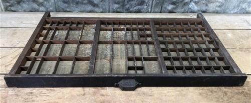 Printer Drawer Wood Block Typeset Tray, Letterpress Thimble Shell Display, A49