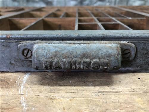 Printer Drawer Wood Block Typeset Tray, Letterpress Thimble Shell Display, A47