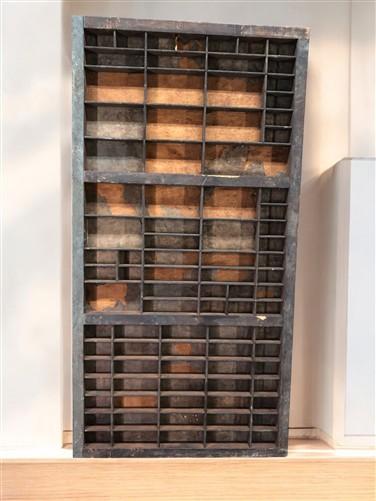 Printer Drawer Wood Block Typeset Tray, Letterpress Thimble Shell Display, A45