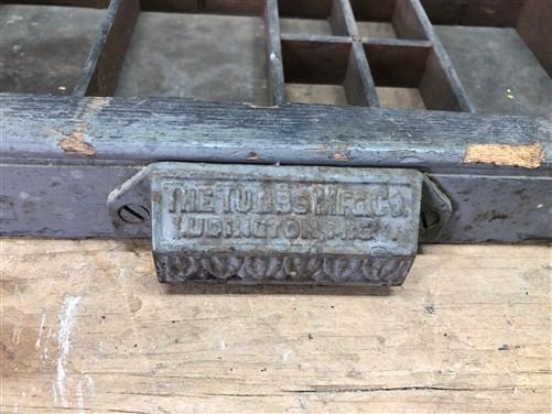 Printer Drawer Wood Block Typeset Tray, Letterpress Thimble Shell Display, A43