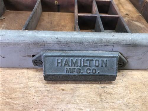 Printer Drawer Wood Block Typeset Tray, Letterpress Thimble Shell Display A40