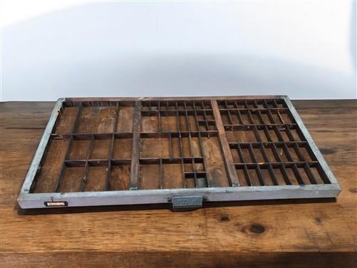 Printer Drawer Wood Block Typeset Tray, Letterpress Thimble Shell Display A40