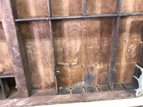 Printer Drawer Wood Block Typeset Tray, Letterpress Thimble Shell Display A40