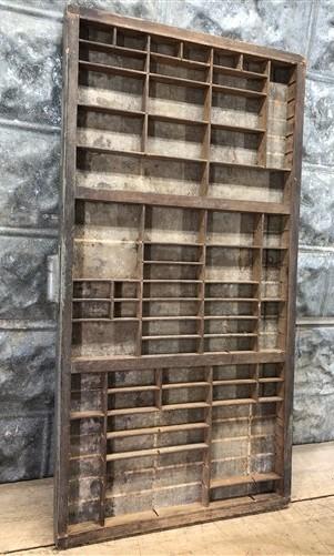 Printer Drawer Wood Block Typeset Tray, Letterpress Thimble Shell Display A39