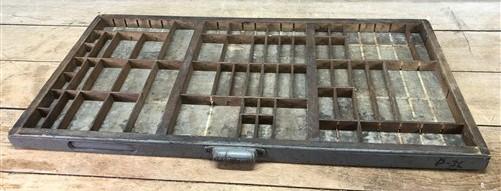 Printer Drawer Wood Block Typeset Tray, Letterpress Thimble Shell Display A39
