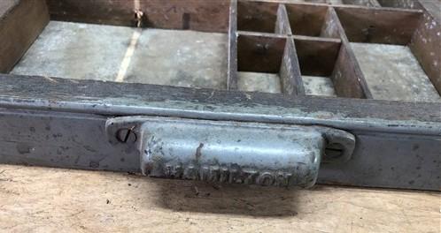 Printer Drawer Wood Block Typeset Tray, Letterpress Thimble Shell Display A39