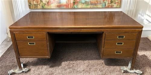 Desk - Home Office Desk, Vintage Executive Desk, Library Law Office Desk, Wood Desk by The Old Grainery (Executive desk, H...