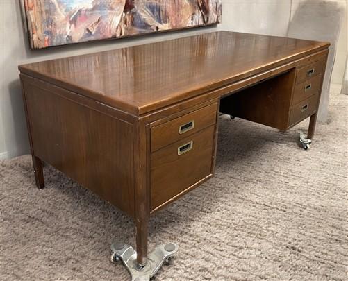 Desk - Home Office Desk, Vintage Executive Desk, Library Law Office Desk, Wood Desk by The Old Grainery (Executive desk, H...