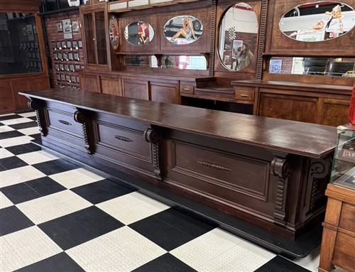 15'8" Store Counter Display Table, Mercantile Showcase, Bar Front Kitchen Island