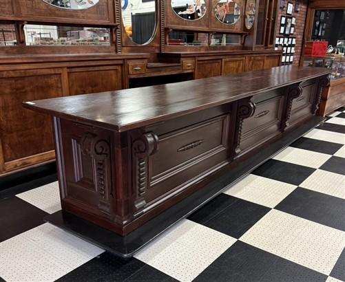 15'8" Store Counter Display Table, Mercantile Showcase, Bar Front Kitchen Island