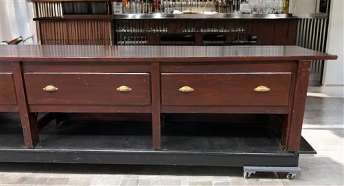 15'8" Store Counter Display Table, Mercantile Showcase, Bar Front Kitchen Island