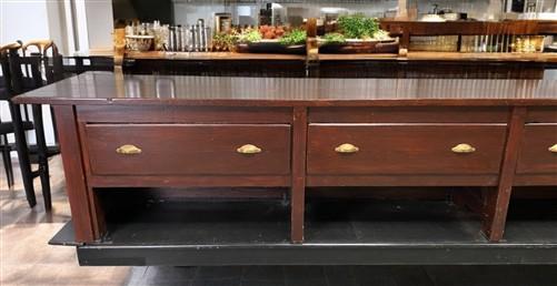 15'8" Store Counter Display Table, Mercantile Showcase, Bar Front Kitchen Island