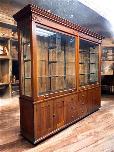 10' Retail Store Display Cabinet, Vintage Bookcase, Backbar, Display Case, C