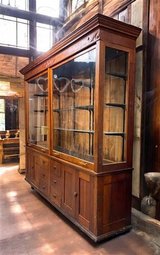 10' Retail Store Display Cabinet, Vintage Bookcase, Backbar, Display Case, C