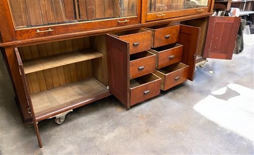 10' Retail Store Display Cabinet, Vintage Bookcase, Backbar, Display Case, C