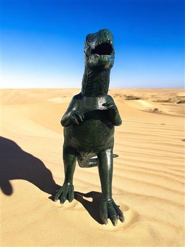 T-Rex Dinosaur Statue, Outdoor 6' Jurassic Park Style Yard Decor, Cast Aluminum