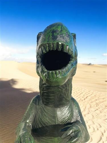 T-Rex Dinosaur Statue, Outdoor 6' Jurassic Park Style Yard Decor, Cast Aluminum