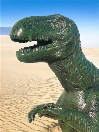 T-Rex Dinosaur Statue, Outdoor 6' Jurassic Park Style Yard Decor, Cast Aluminum